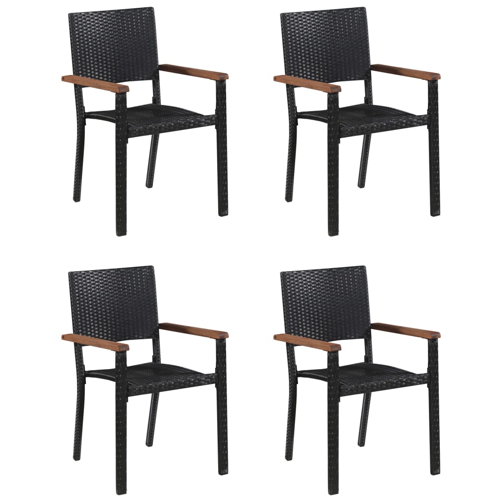5Dílný Zahradní Jídelní Set Černý