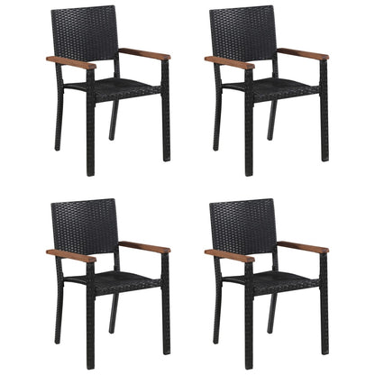 5Dílný Zahradní Jídelní Set Černý