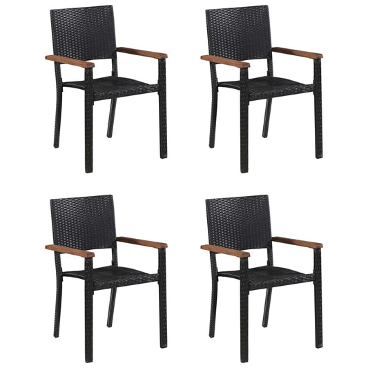 5Dílný Zahradní Jídelní Set Černý