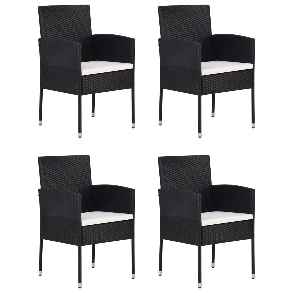 5Dílný Zahradní Jídelní Set Černý
