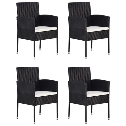 5Dílný Zahradní Jídelní Set Černý