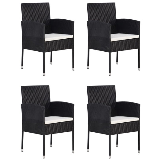 5Dílný Zahradní Jídelní Set Černý