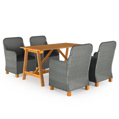 5Dílný Zahradní Jídelní Set Světle Šedý