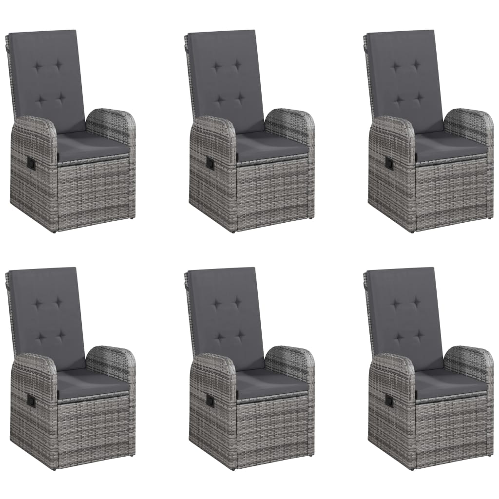 7Dílný Zahradní Jídelní Set Šedý