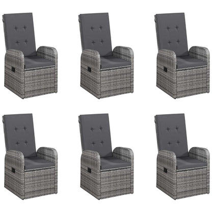 7Dílný Zahradní Jídelní Set Šedý