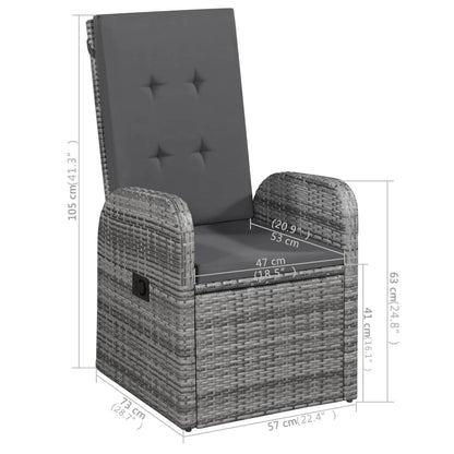 7Dílný Zahradní Jídelní Set Šedý