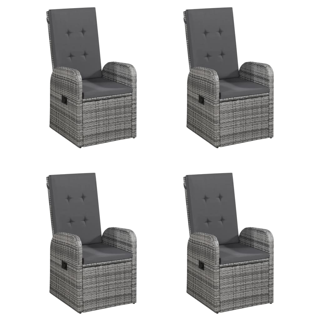 7Dílný Zahradní Jídelní Set Šedý