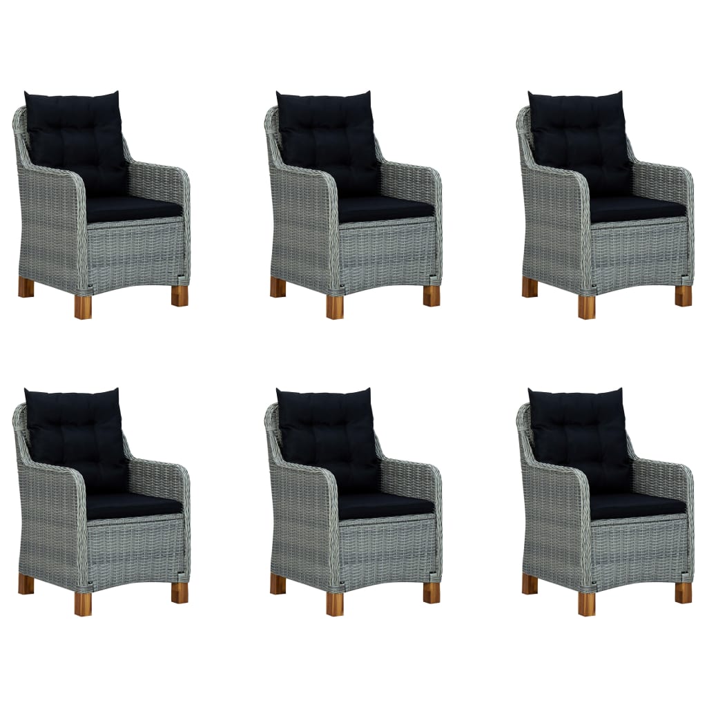 7Dílný Zahradní Jídelní Set Světle Šedý