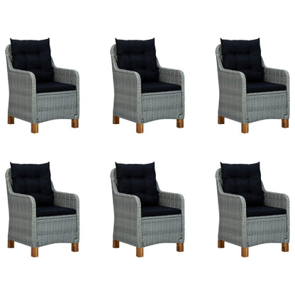 7Dílný Zahradní Jídelní Set Světle Šedý