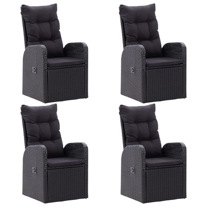5Dílný Zahradní Jídelní Set Černý