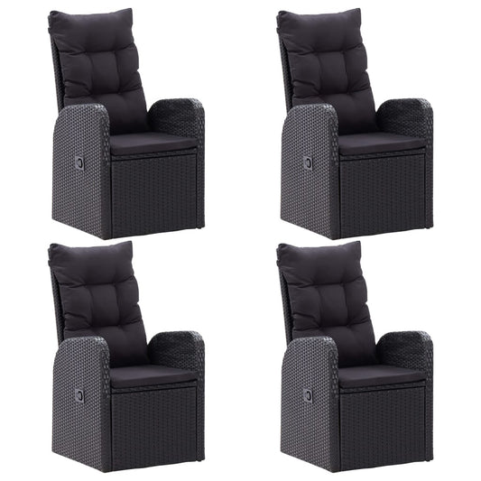 5Dílný Zahradní Jídelní Set Černý