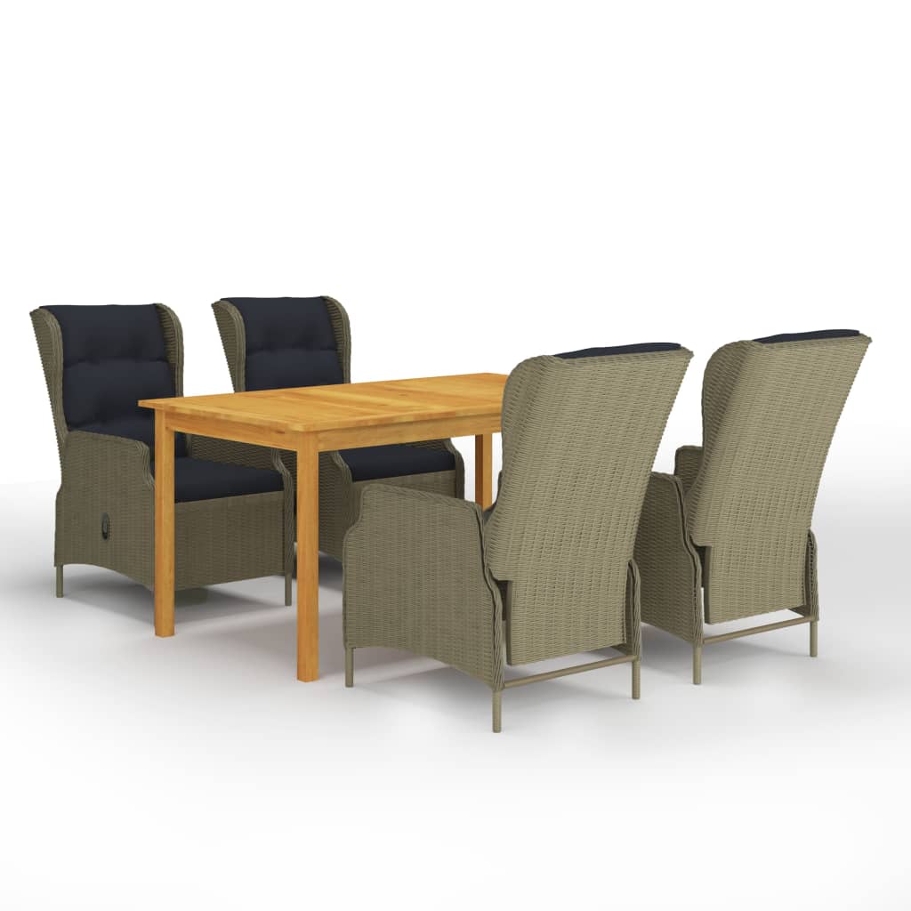 5Dílný Zahradní Jídelní Set Hnědý