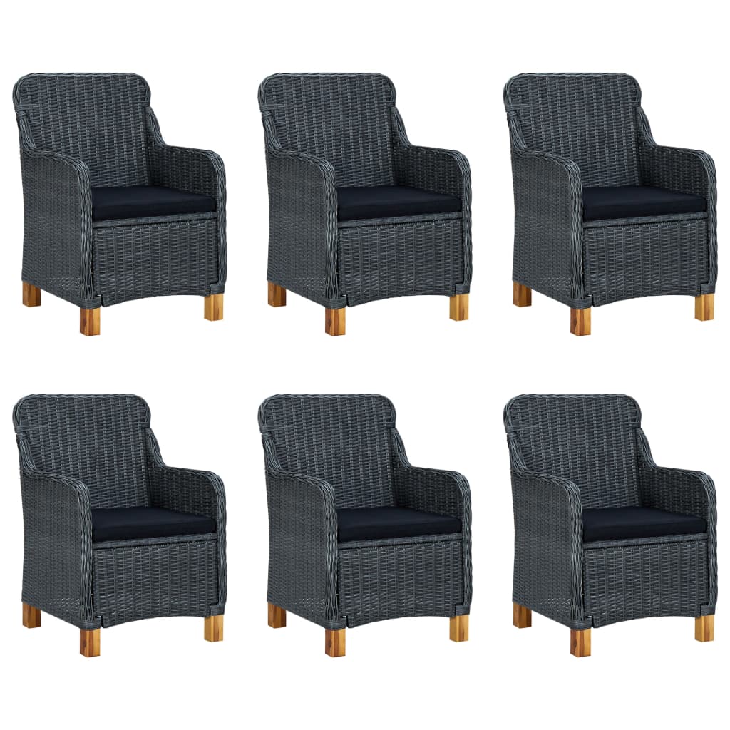 7Dílný Zahradní Jídelní Set Tmavě Šedý