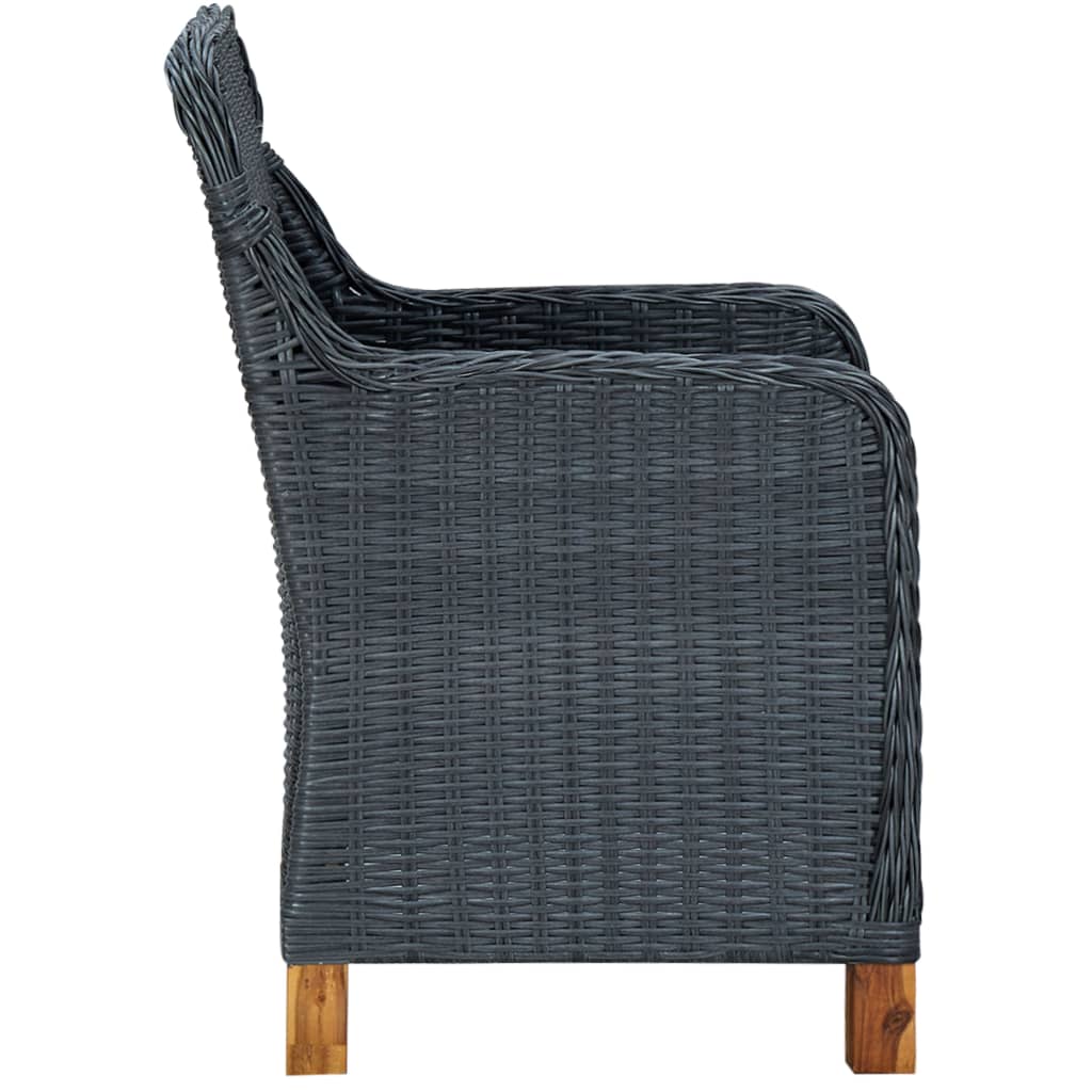 7Dílný Zahradní Jídelní Set Tmavě Šedý