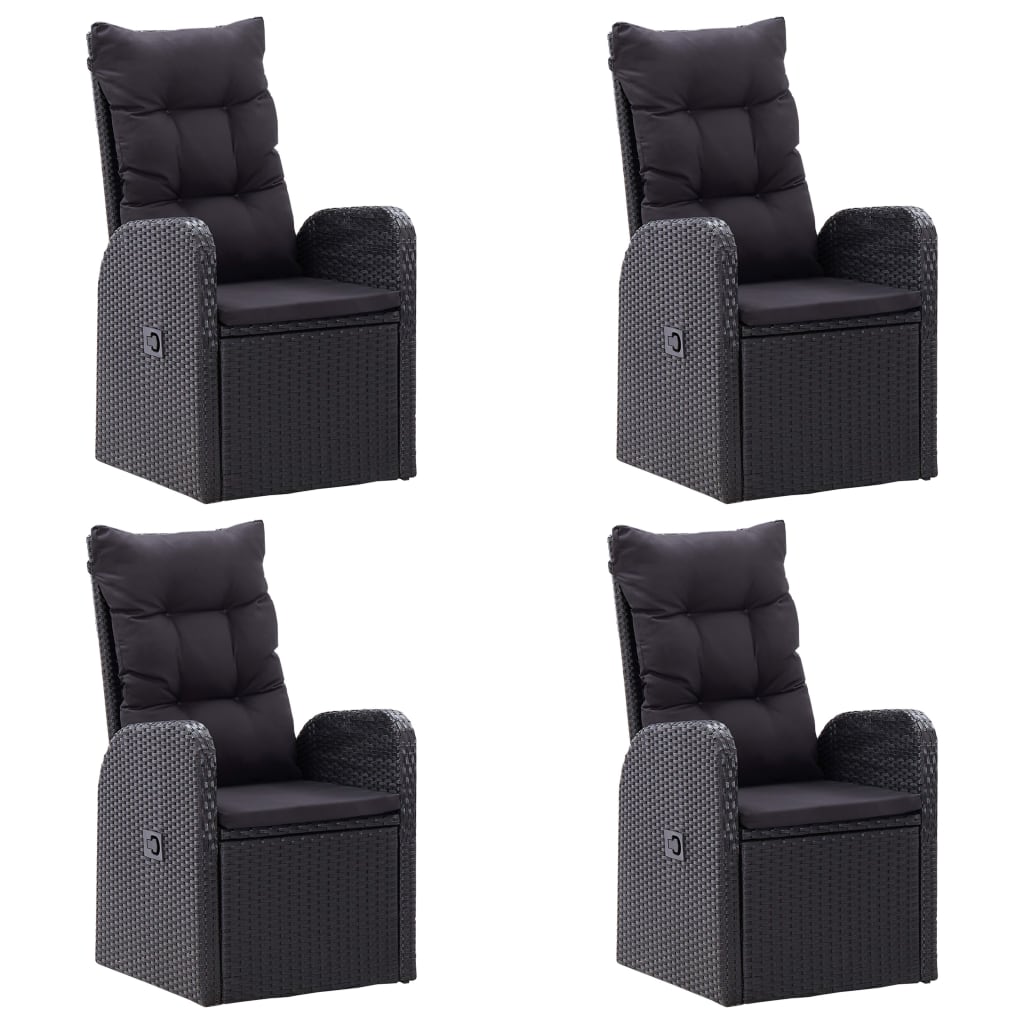 7Dílný Zahradní Jídelní Set Černý