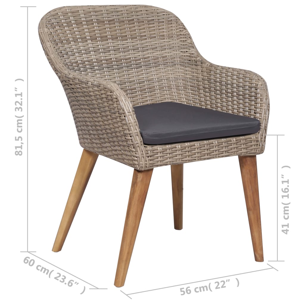 7Dílný Zahradní Jídelní Set Hnědý