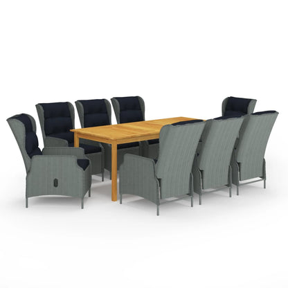 7Dílný Zahradní Jídelní Set Tmavě Šedý