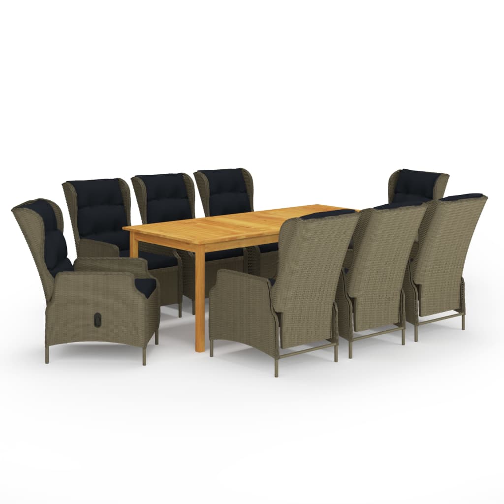 7Dílný Zahradní Jídelní Set Tmavě Šedý