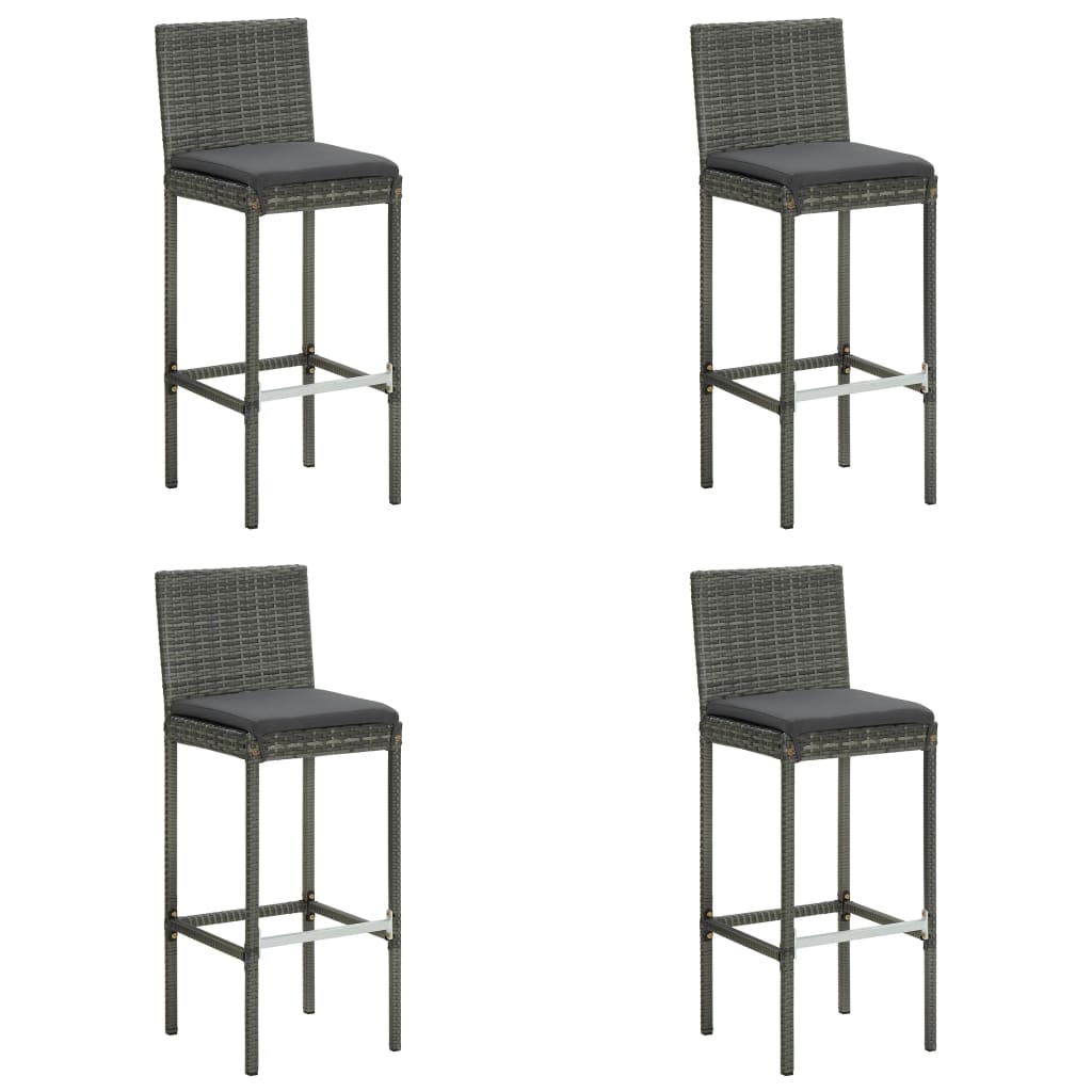 5Dílný Zahradní Barový Set S Poduškami Šedý