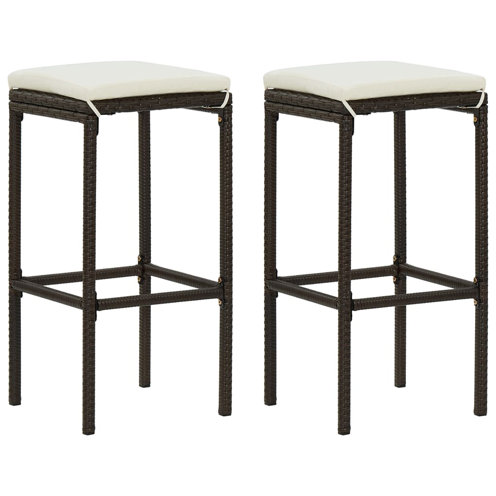 3Dílný Zahradní Barový Set S Poduškami Hnědý