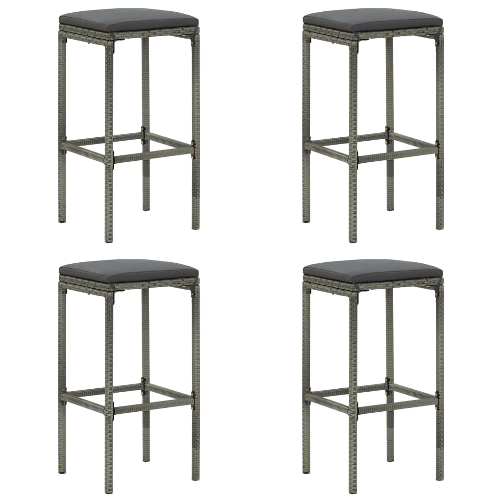 5Dílný Zahradní Barový Set S Poduškami Šedý