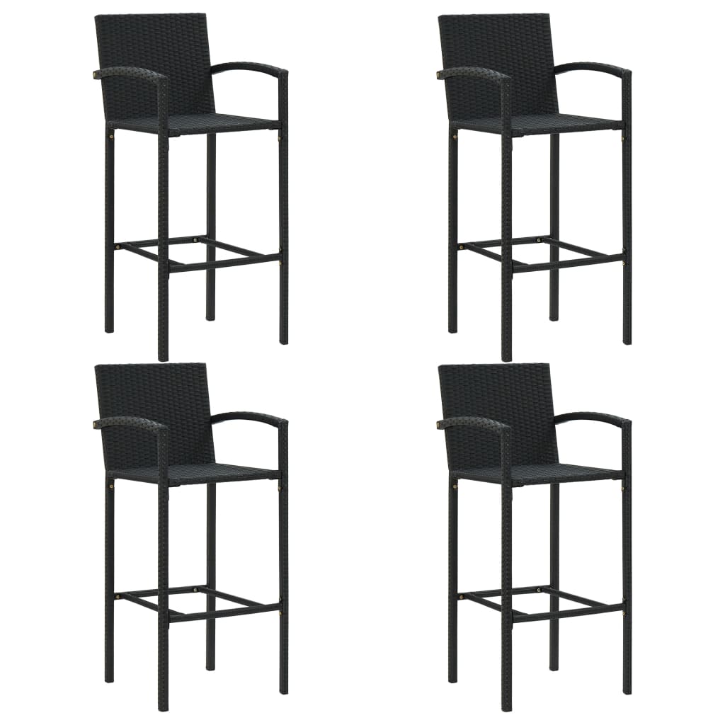 5Dílný Zahradní Barový Set Černý