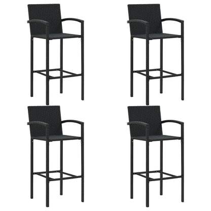 5Dílný Zahradní Barový Set Černý