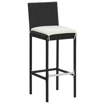 9Dílný Zahradní Barový Set S Poduškami Černý