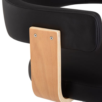 Barové Stoličky 2 Ks Černé Ohýbané Dřevo A Umělá Kůže