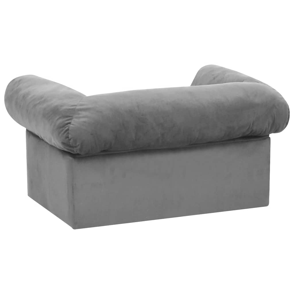 Pohovka Pro Psy Se Zásuvkou Šedá 75 X 50 X 38 Cm Plyš