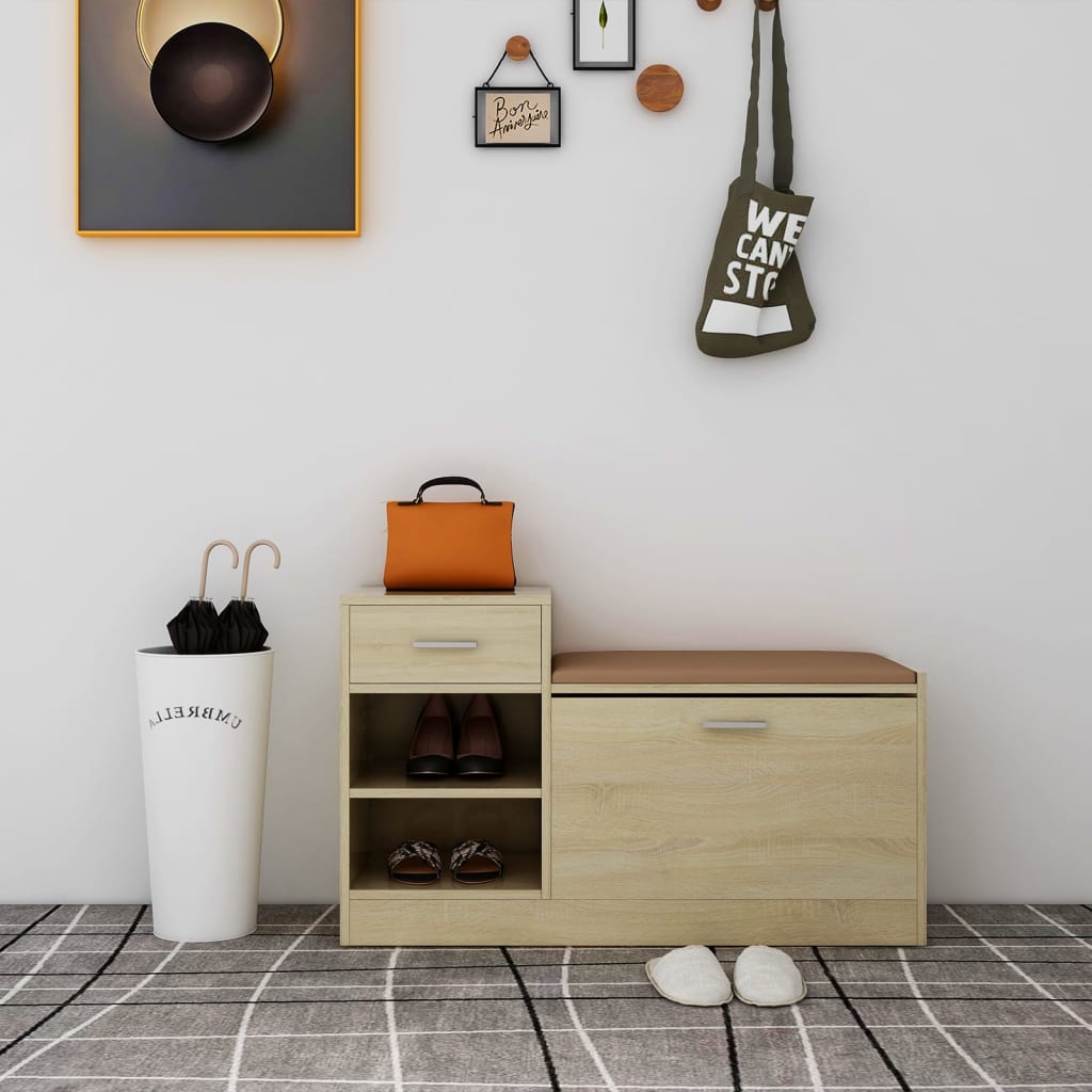 Lavice S Botníkem Sonoma Dub 94,5X31X57 Cm Kompozit