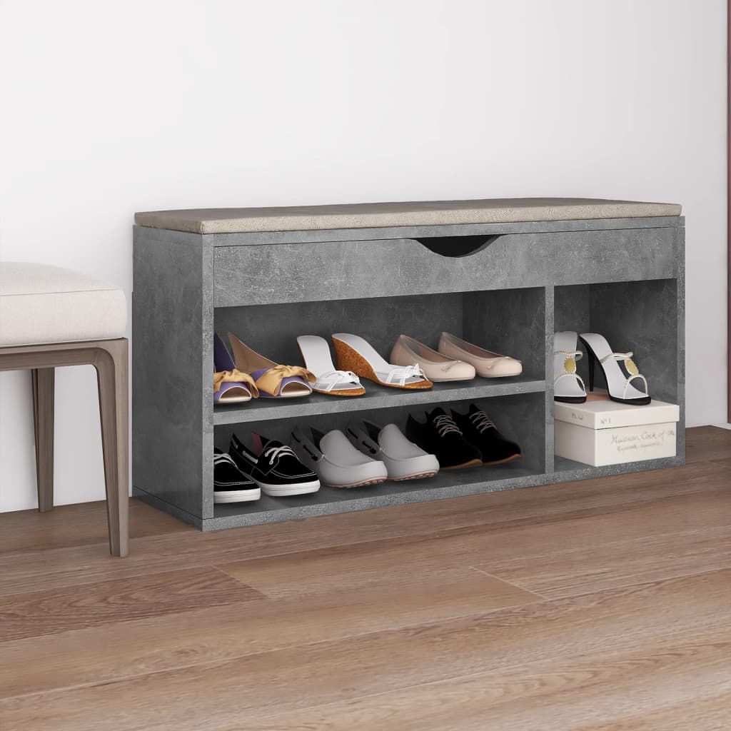 Lavice S Botníkem A Poduškou Černá Lesklá 104X30X49 Cm Kompozit