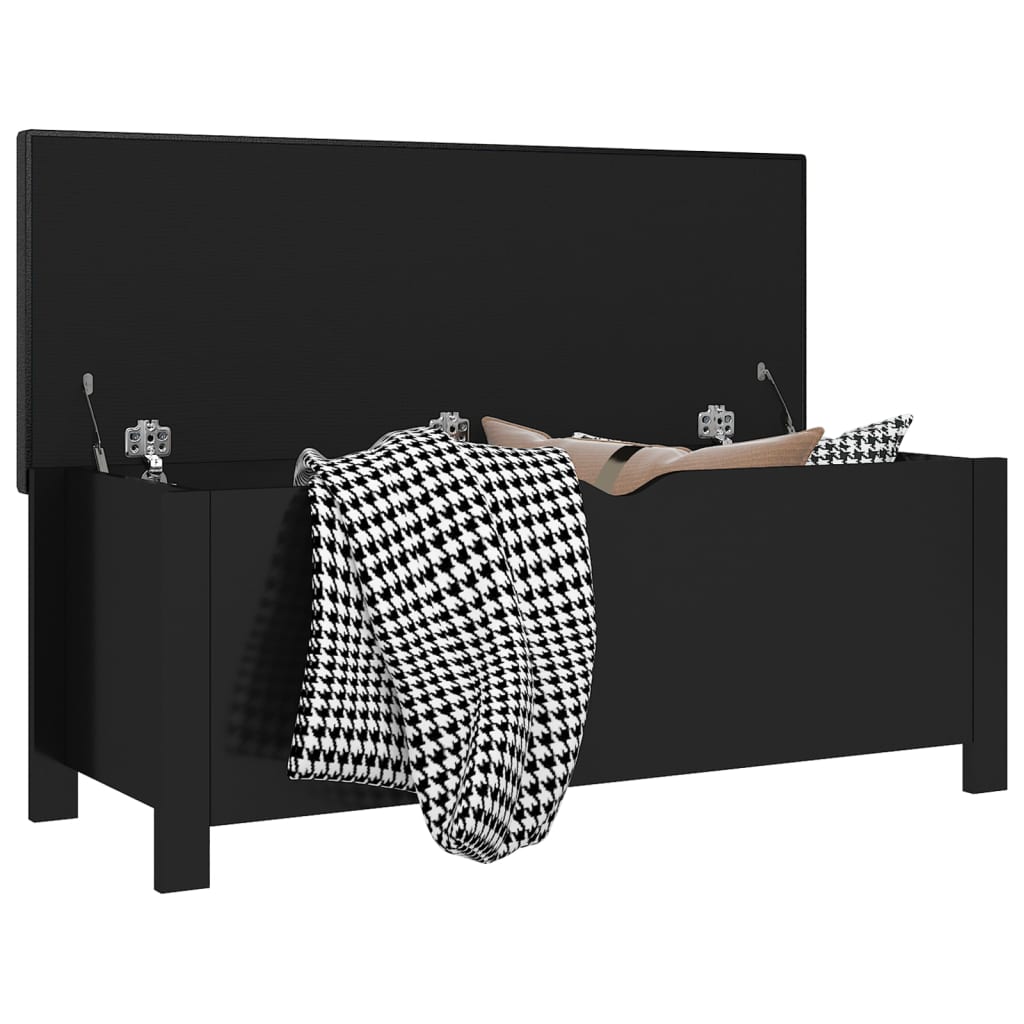 Úložný Box S Poduškou Černý Vysoký Lesk 105X40X45 Cm Kompozit