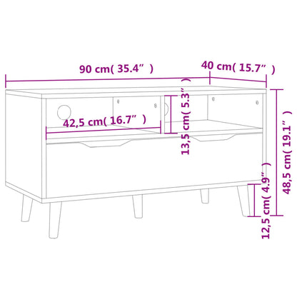 Tv Skříňka 90 X 40 X 48,5 Cm Kompozitní Dřevo