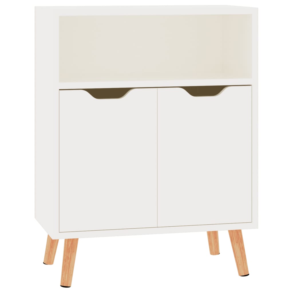 Příborník Bílý S Vysokým Leskem 60X30X72 Cm Kompozitní Dřevo