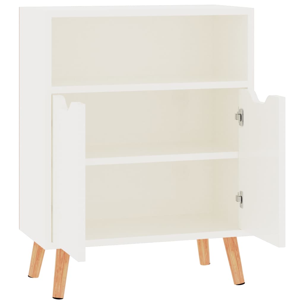 Příborník Bílý S Vysokým Leskem 60X30X72 Cm Kompozitní Dřevo