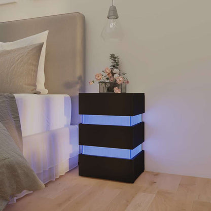 Noční Stolek S Led Lesklý Bílý 45 X 35 X 67 Cm Kompozitní Dřevo