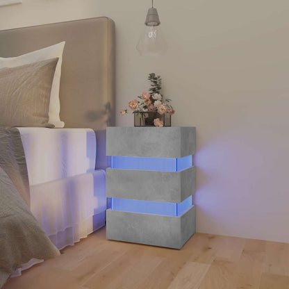 Noční Stolek S Led Lesklý Bílý 45 X 35 X 67 Cm Kompozitní Dřevo