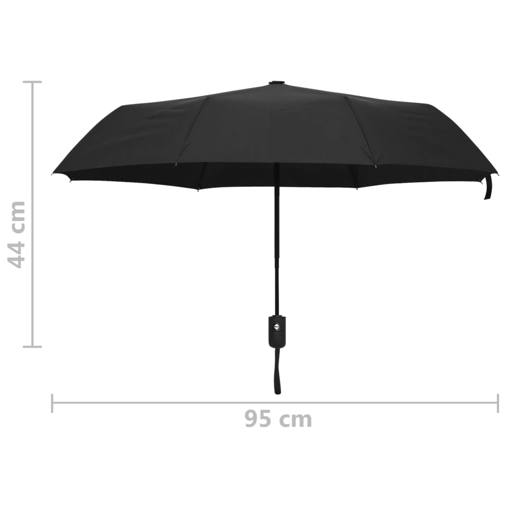 Automatický Skládací Deštník Černý 95 Cm