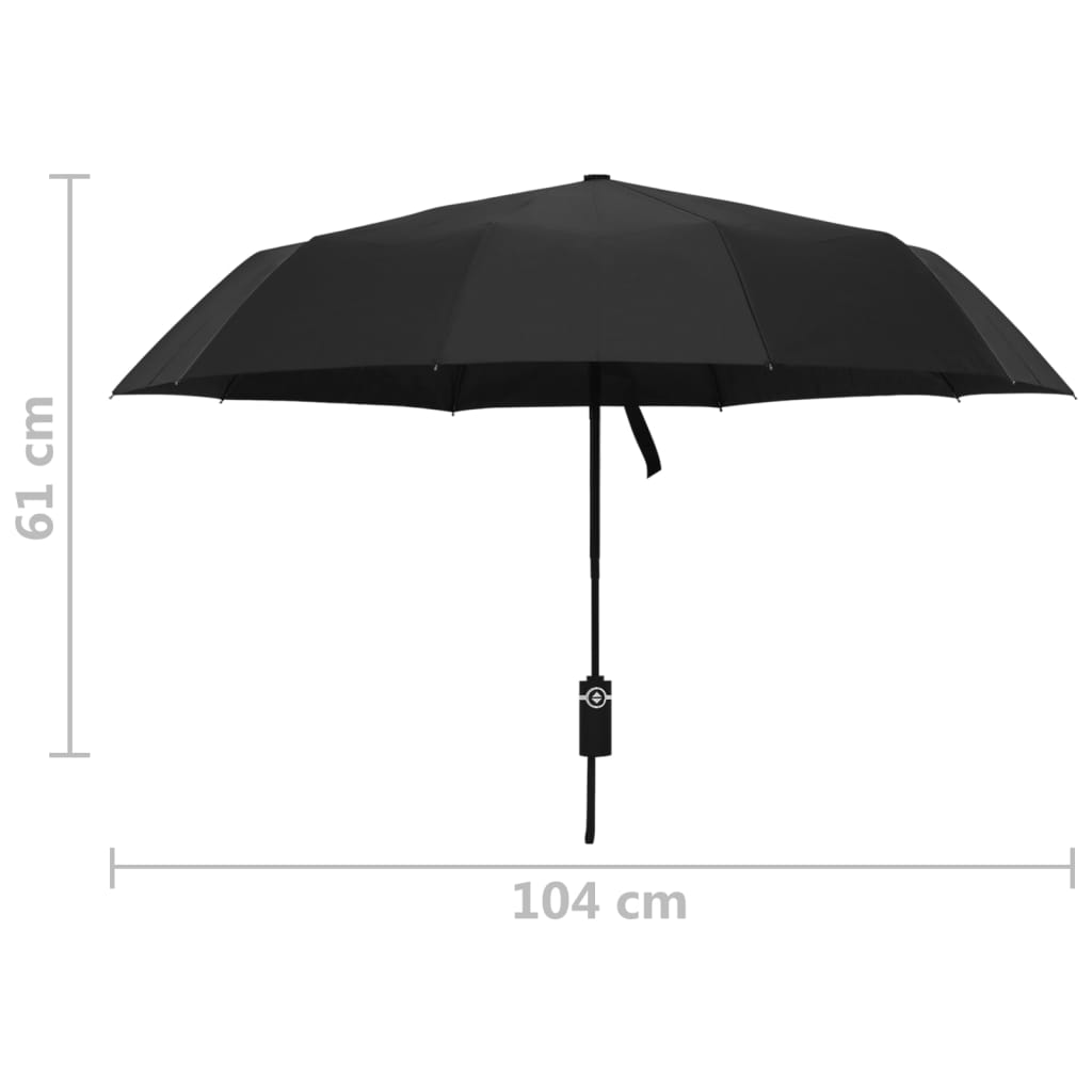 Automatický Skládací Deštník Černý 104 Cm