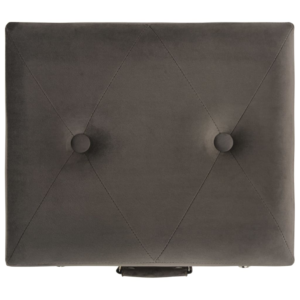 Stolička S Úložným Prostorem 40 Cm Šedá Samet