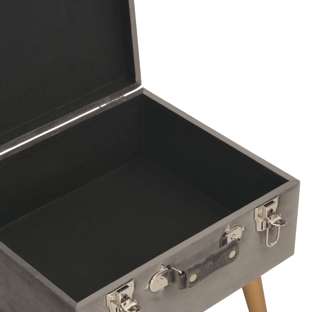 Stolička S Úložným Prostorem 40 Cm Šedá Samet