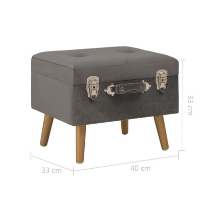 Stolička S Úložným Prostorem 40 Cm Šedá Samet