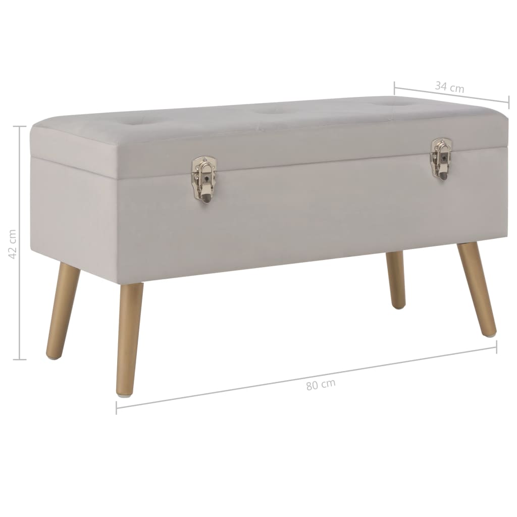 Lavice S Úložným Prostorem 80 Cm Šedá Samet