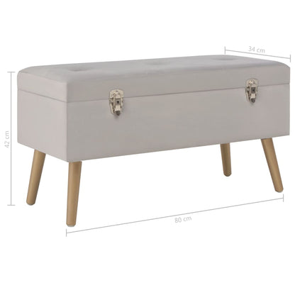 Lavice S Úložným Prostorem 80 Cm Šedá Samet
