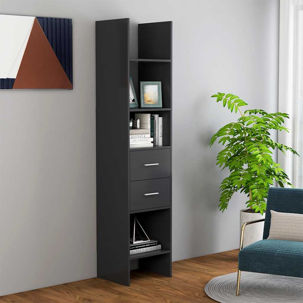 Knihovna Betonově Šedá 40 X 35 X 180 Cm Kompozitní Dřevo