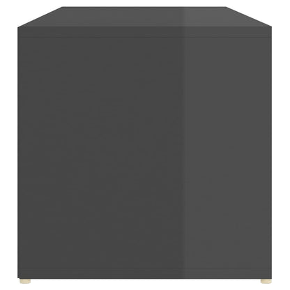 Botníková Lavice Šedá Vysoký Lesk 105X35X35 Cm Kompozitní Dřevo