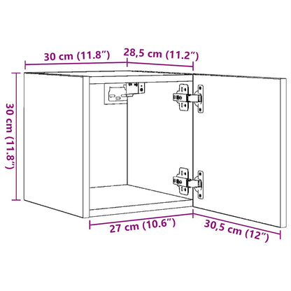 Nástěnné Tv Skříňky 2 Ks 30,5X30X30 Cm