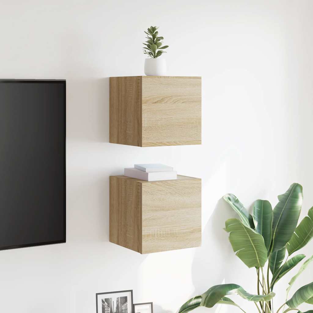 Nástěnné Tv Skříňky 2 Ks 30,5X30X30 Cm