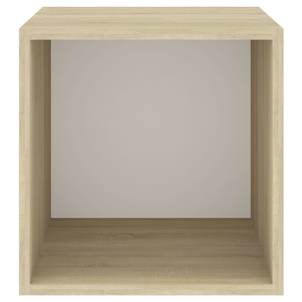 Nástěnné Skříňky 4 Ks Bílé A Dub Sonoma 37X37X37 Cm Dřevotříska